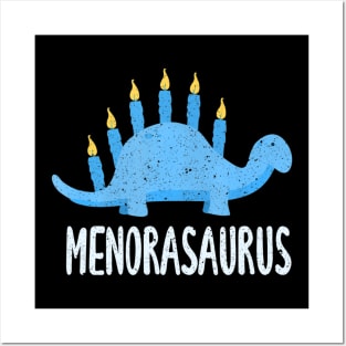 Menorawrsaurus Dinosaur Hanukkah Posters and Art